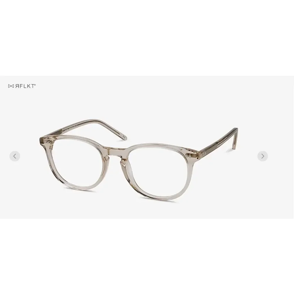 RFLKT Aura Eyeglass Frames Round Champagne Keyhole Acetate 50-19-140 Medium